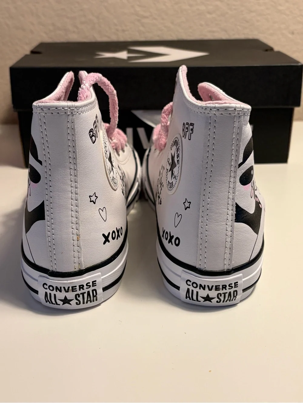 Converse Chuck Taylor All Star High Top Panda Pink Girls Shoes Junior 5 669725C